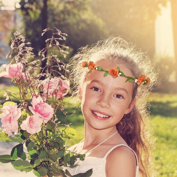 Colorful Flower Crown Wreath Headbands Assorted 15 Pack for Weddings Festivals main image 7